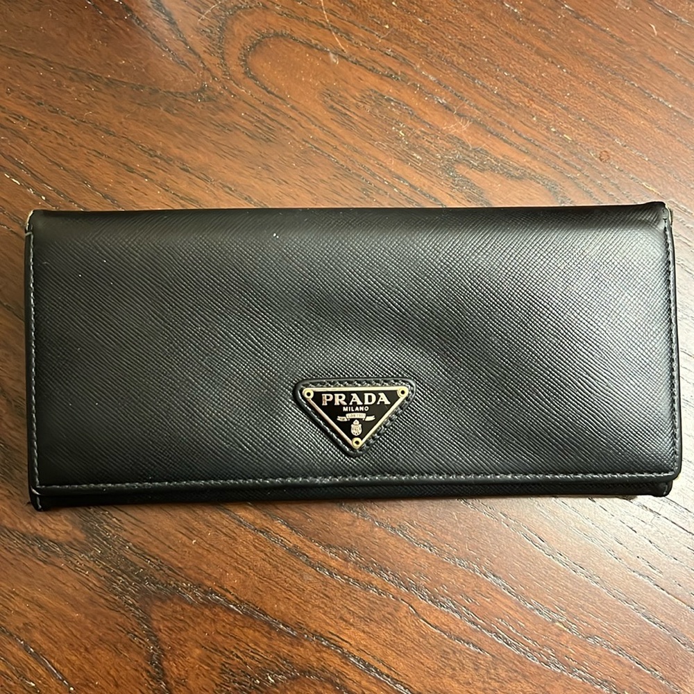 Prada Saffiano Leather Wallet in Black